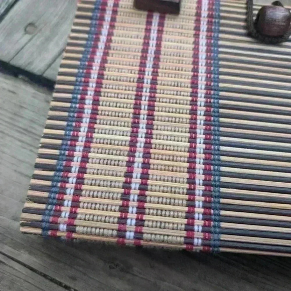 Vintage small bag with wooden  handle - Picture 6 of 9